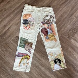 Free People Sunnies Patched Boyfriend Jeans